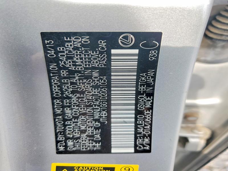 64264416 :رقم المزاد ، JTHBK1GG1D2061054 vin ، 2013 Lexus Es مزاد بيع