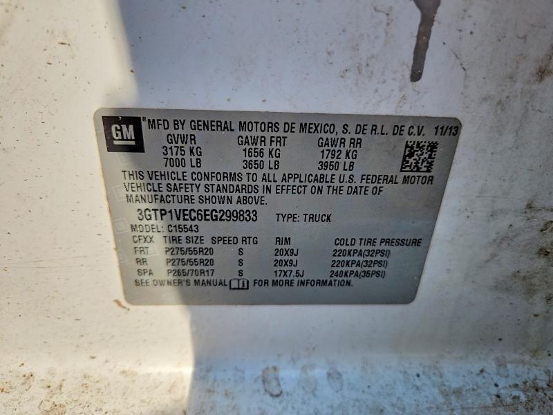 Aukcja sprzedaży 2014 Gmc Sierra, vin: 3GTP1VEC6EG299833, numer aukcji: 66237146