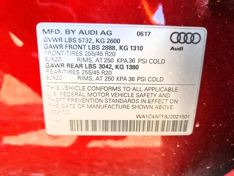 Продаж на аукціоні авто 2018 Audi Sq5, vin: WA1C4AFY9J2021501, номер лоту: 65376826
