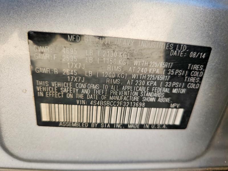 Продажа на аукционе авто 2015 Subaru Outback, vin: 4S4BSBCC2F3213698, номер лота: 65983676