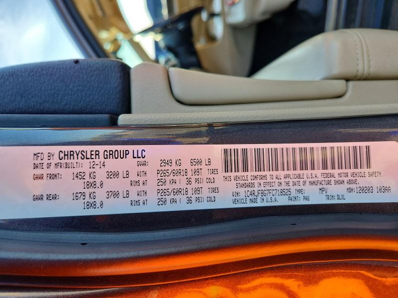 Auction sale of the 2015 Jeep Grand Cherokee, vin: 1C4RJFBG7FC718525, lot number: 66016296