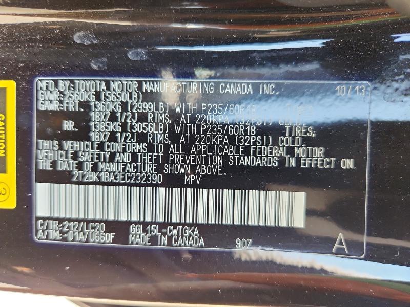 Aukcja sprzedaży 2014 Lexus Rx 350, vin: 2T2BK1BA3EC232390, numer aukcji: 64194386
