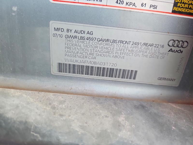 64013096 :رقم المزاد ، WAUKJAFM0BA031720 vin ، 2011 Audi A3 مزاد بيع