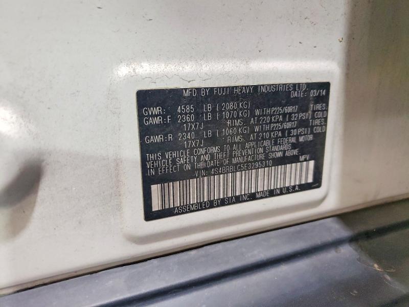 66608916 :رقم المزاد ، 4S4BRBLC5E3295310 vin ، 2014 Subaru Outback مزاد بيع
