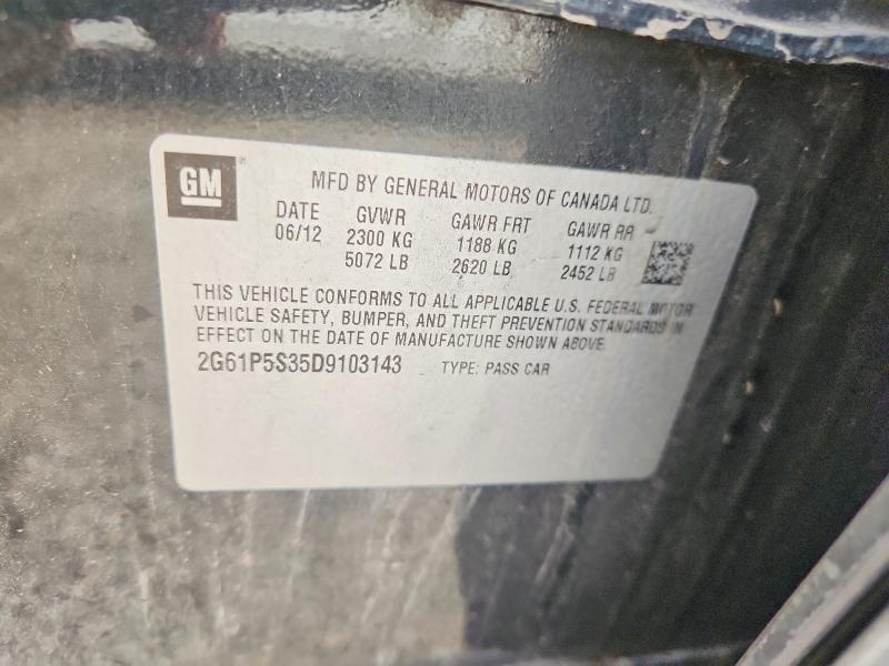 64595666 :رقم المزاد ، 2G61P5S35D9103143 vin ، 2013 Cadillac Xts مزاد بيع