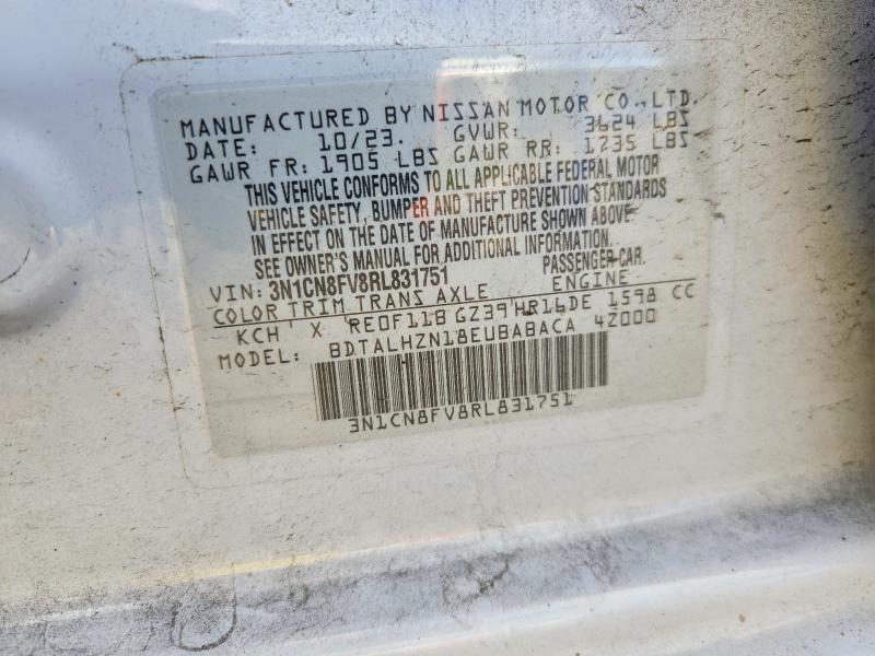 66177026 :رقم المزاد ، 3N1CN8FV8RL831751 vin ، 2024 Nissan Versa مزاد بيع