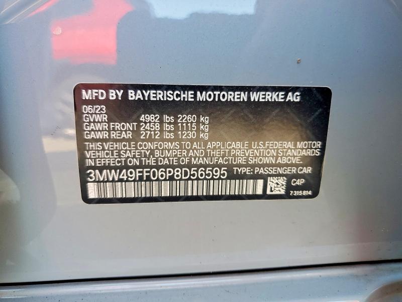 2023 Bmw M340xi მანქანა იყიდება აუქციონზე, vin: 3MW49FF06P8D56595, აუქციონის ნომერი: 63394376