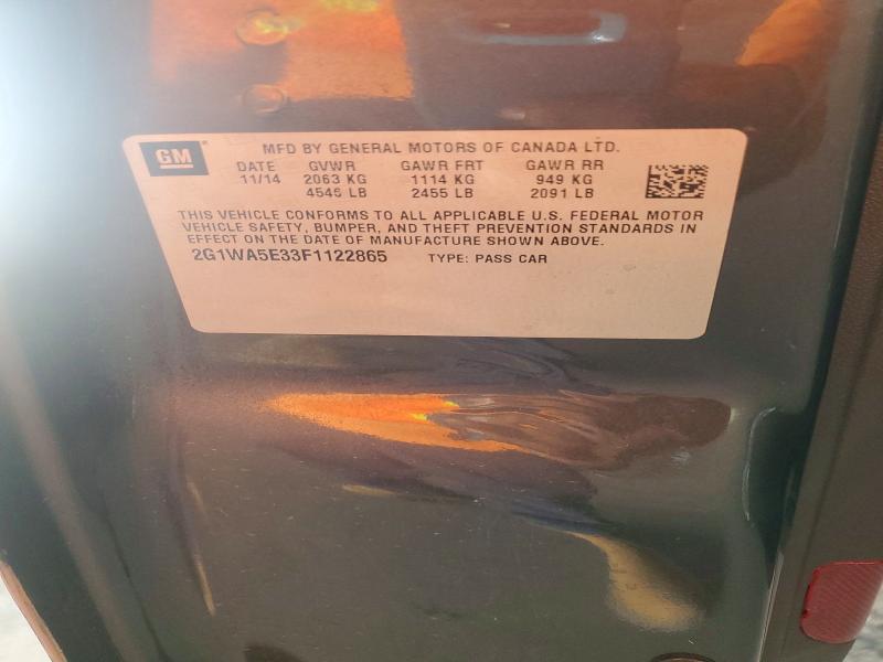 65012206 :رقم المزاد ، 2G1WA5E33F1122865 vin ، 2015 Chevrolet Impala Limited مزاد بيع