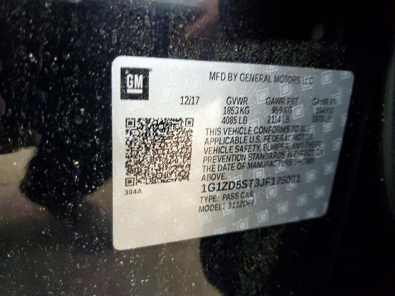 Aukcja sprzedaży 2018 Chevrolet Malibu, vin: 1G1ZD5ST3JF175091, numer aukcji: 63708336
