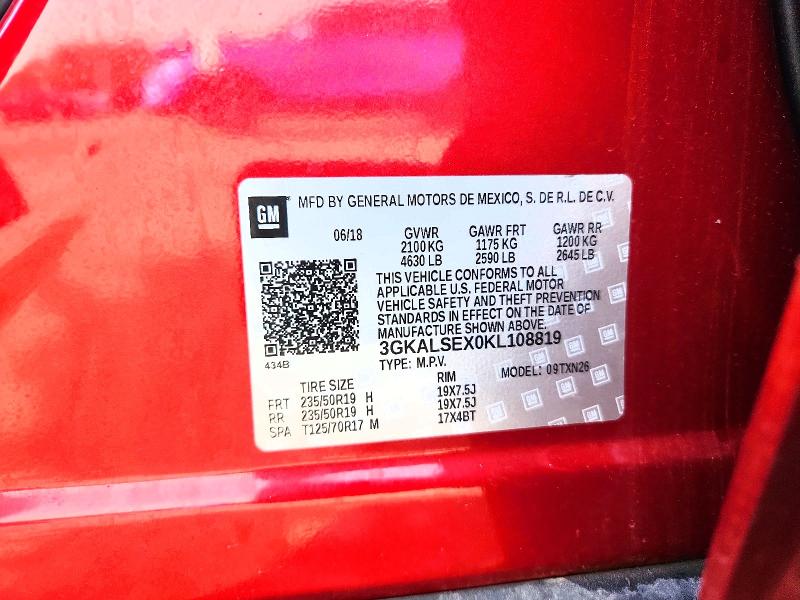 2019 Gmc Terrain მანქანა იყიდება აუქციონზე, vin: 3GKALSEX0KL108819, აუქციონის ნომერი: 65678926