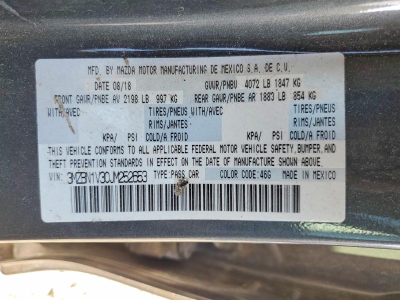 Aukcja sprzedaży 2018 Mazda 3, vin: 3MZBN1V30JM252653, numer aukcji: 65205416