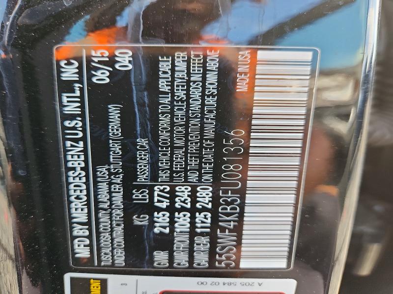 Aukcja sprzedaży 2015 Mercedes-benz C, vin: 55SWF4KB3FU081356, numer aukcji: 64601866