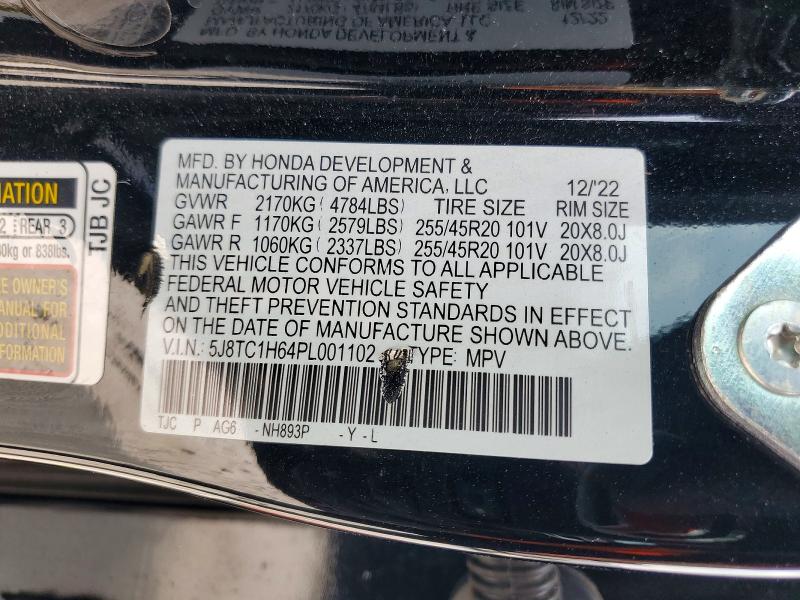 2023 Acura Rdx მანქანა იყიდება აუქციონზე, vin: 5J8TC1H64PL001102, აუქციონის ნომერი: 63772866