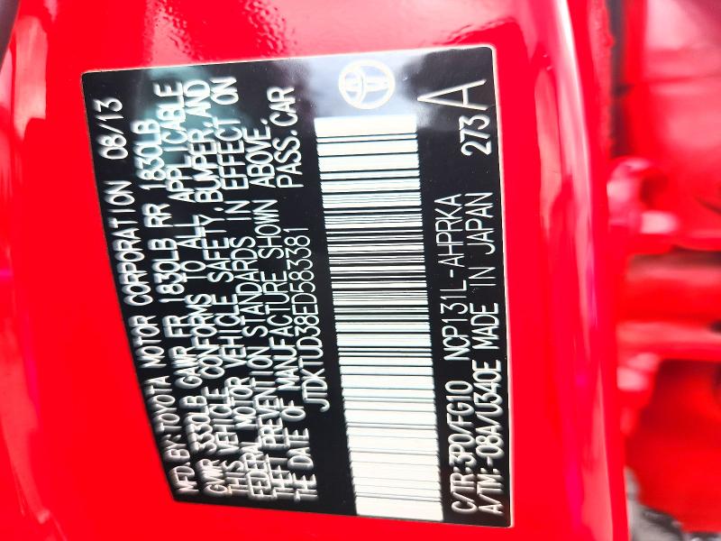 Продажа на аукционе авто 2014 Toyota Yaris, vin: JTDKTUD38ED583381, номер лота: 65213366
