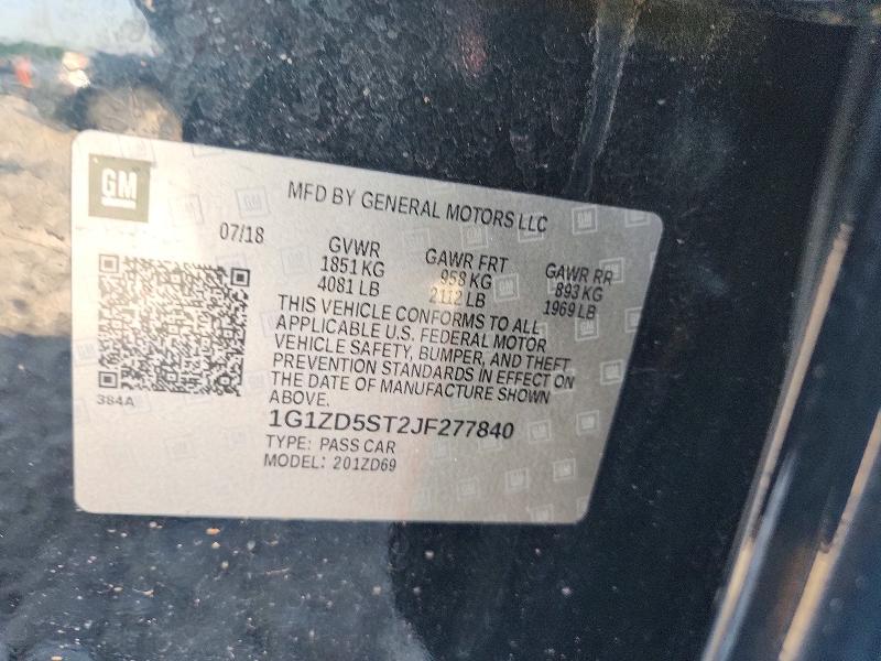 Продажа на аукционе авто 2018 Chevrolet Malibu, vin: 1G1ZD5ST2JF277840, номер лота: 64696196