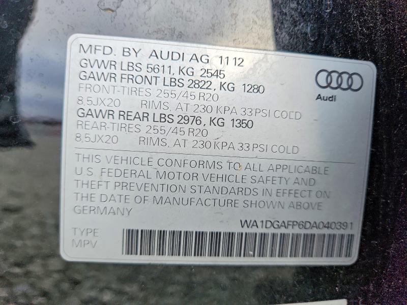 Продаж на аукціоні авто 2013 Audi Q5, vin: WA1DGAFP6DA040391, номер лоту: 65367726