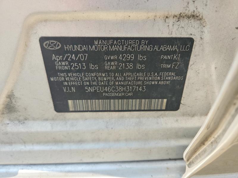 Aukcja sprzedaży 2008 Hyundai Sonata, vin: 5NPEU46C38H317143, numer aukcji: 63881246