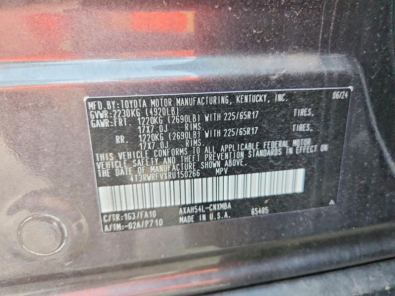 2024 Toyota Rav4 Hybrid მანქანა იყიდება აუქციონზე, vin: 4T3RWRFVXRU150266, აუქციონის ნომერი: 64440356