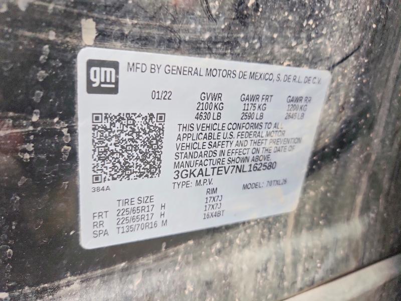 66487166 :رقم المزاد ، 3GKALTEV7NL162580 vin ، 2022 Gmc Terrain مزاد بيع