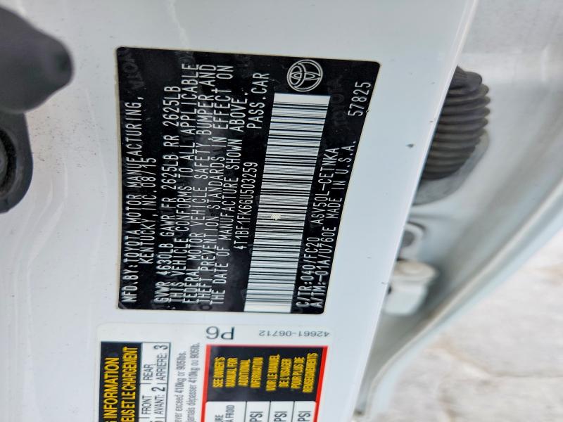 63419276 :رقم المزاد ، 4T1BF1FK6GU503259 vin ، 2016 Toyota Camry مزاد بيع
