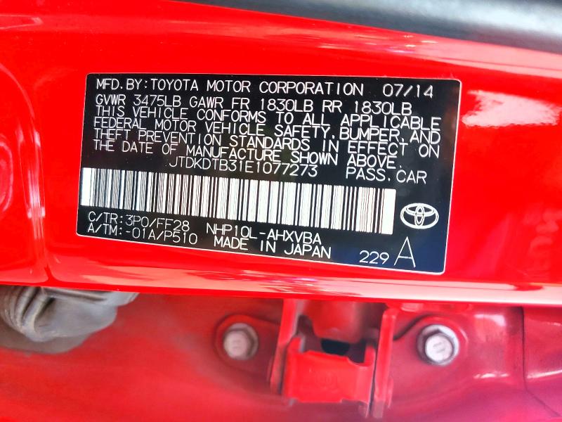 Продаж на аукціоні авто 2014 Toyota Prius C, vin: JTDKDTB31E1077273, номер лоту: 64315796
