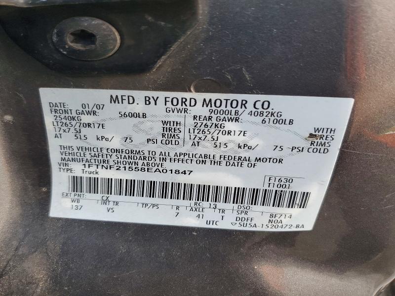 Aukcja sprzedaży 2008 Ford F250, vin: 1FTNF21558EA01847, numer aukcji: 64139806