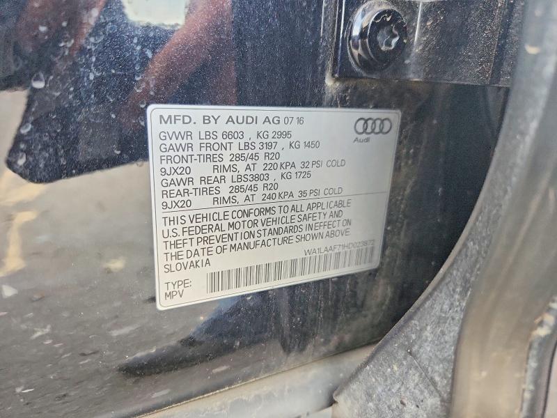 Aukcja sprzedaży 2017 Audi Q7, vin: WA1LAAF71HD023872, numer aukcji: 66438376
