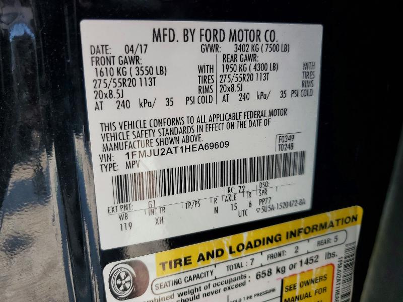 Aukcja sprzedaży 2017 Ford Expedition, vin: 1FMJU2AT1HEA69609, numer aukcji: 65206046