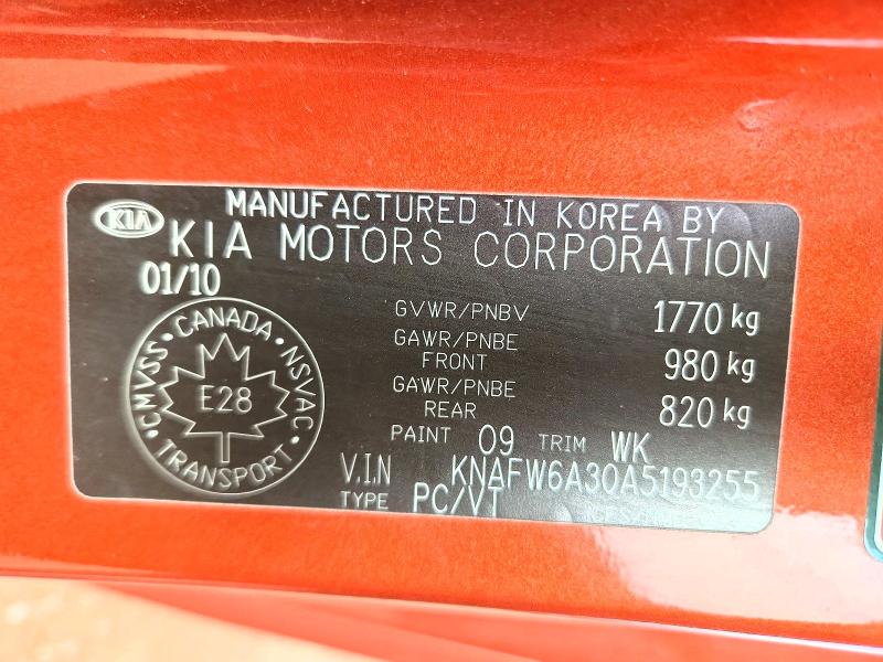 2010 Kia Forte მანქანა იყიდება აუქციონზე, vin: KNAFW6A30A5193255, აუქციონის ნომერი: 64041196