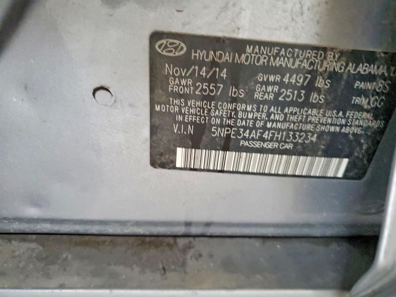 63855826 :رقم المزاد ، 5NPE34AF4FH133234 vin ، 2015 Hyundai Sonata مزاد بيع
