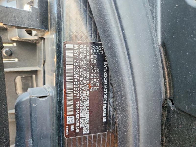 63139516 :رقم المزاد ، WBY1Z8C39HV895371 vin ، 2017 Bmw I3 مزاد بيع