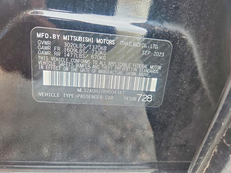 Продажа на аукционе авто 2024 Mitsubishi Mirage, vin: ML32AUHJ7RH004347, номер лота: 62823816