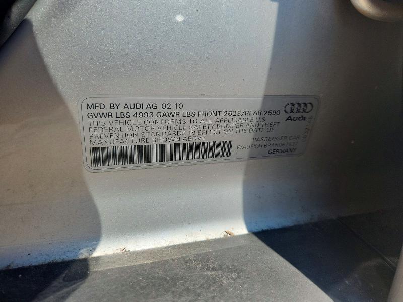 Aukcja sprzedaży 2010 Audi A6, vin: WAUEKAFB3AN062637, numer aukcji: 62497456