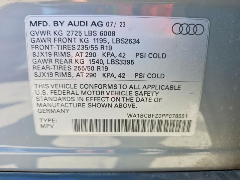 Продажа на аукционе авто 2023 Audi Q4 E-tron, vin: WA1BCBFZ0PP078551, номер лота: 66170916