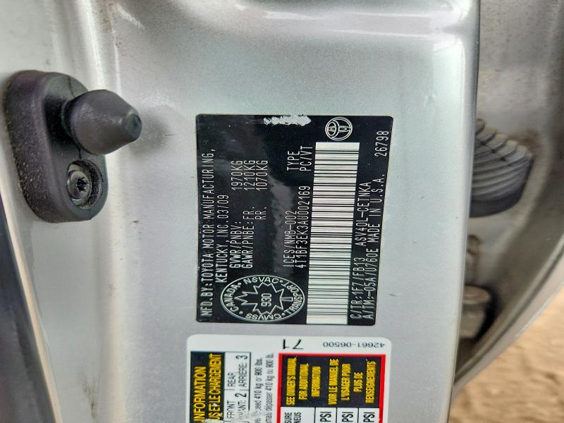64810856 :رقم المزاد ، 4T1BF3EK3AU002169 vin ، 2010 Toyota Camry مزاد بيع