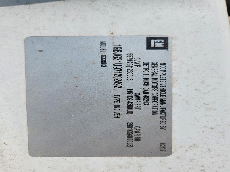 2007 Chevrolet Express G3500 მანქანა იყიდება აუქციონზე, vin: 1GBJG31U971202492, აუქციონის ნომერი: 62962376