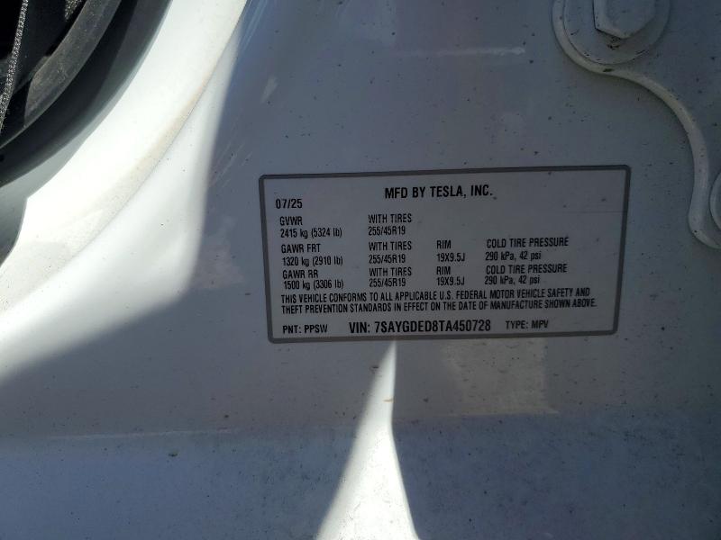 Aukcja sprzedaży 2026 Tesla Model Y, vin: 7SAYGDED8TA450728, numer aukcji: 65340046