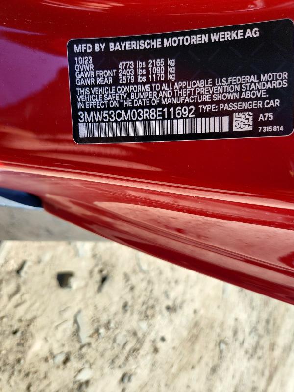 64259136 :رقم المزاد ، 3MW53CM03R8E11692 vin ، 2024 Bmw M240xi مزاد بيع