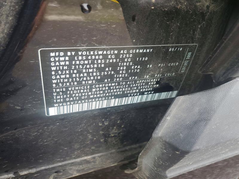 Aukcja sprzedaży 2017 Volkswagen Tiguan, vin: WVGBV7AX5HK000134, numer aukcji: 64798616