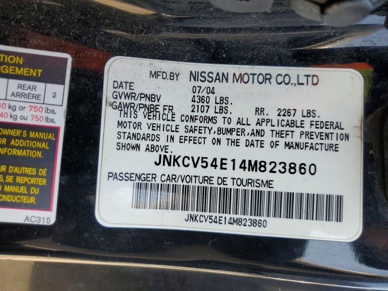 2004 Infiniti G35 მანქანა იყიდება აუქციონზე, vin: JNKCV54E14M823860, აუქციონის ნომერი: 64657566