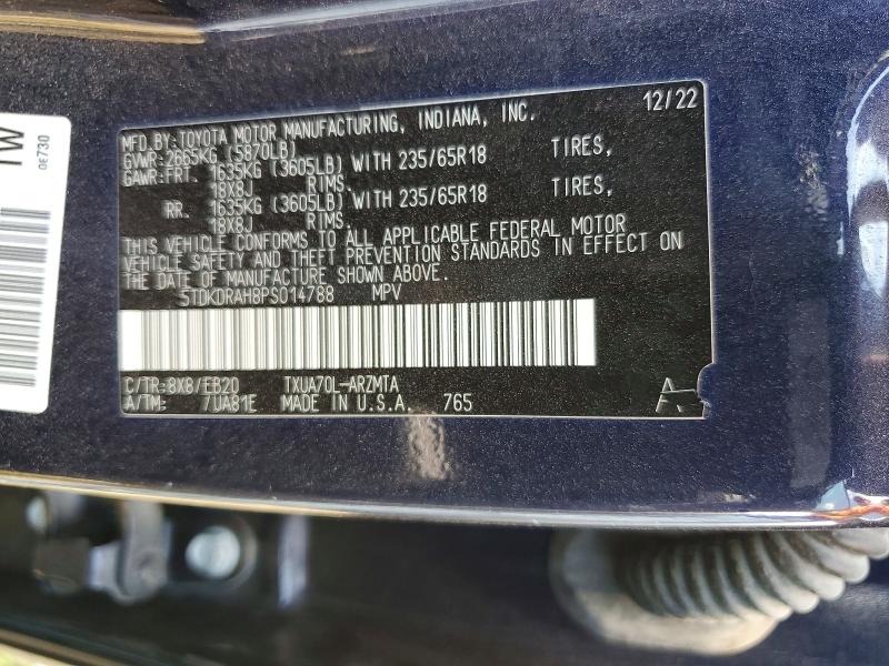 Продаж на аукціоні авто 2023 Toyota Highlander, vin: 5TDKDRAH8PS014788, номер лоту: 64601806