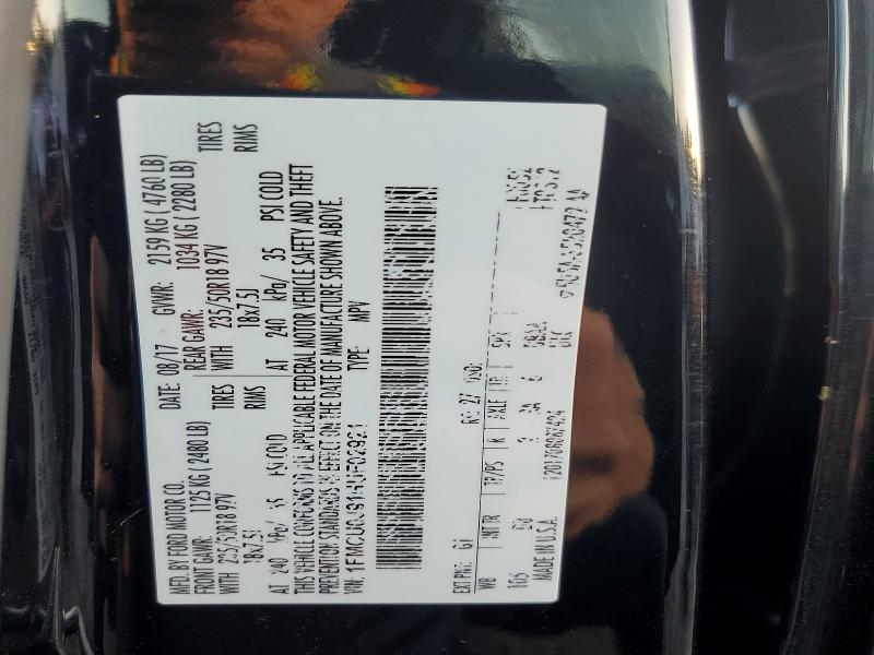 Продаж на аукціоні авто 2017 Ford Escape, vin: 1FMCU0J91HUF02921, номер лоту: 66623476