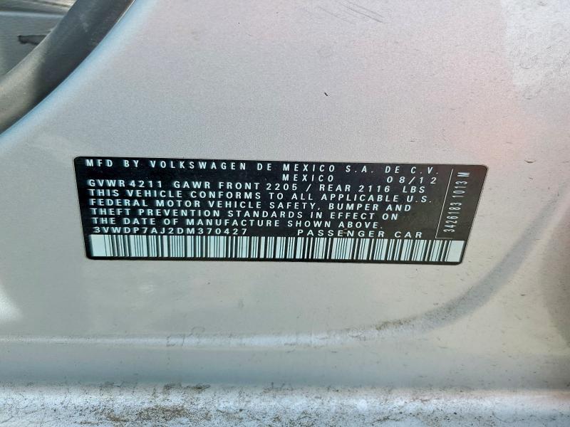 Продажа на аукционе авто 2013 Volkswagen Jetta, vin: 3VWDP7AJ2DM370427, номер лота: 64788506