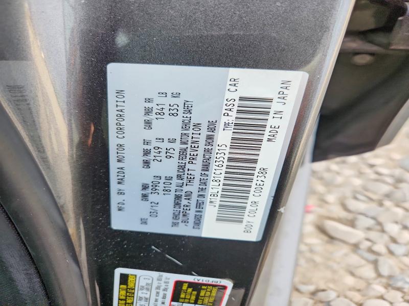 Aukcja sprzedaży 2012 Mazda 3, vin: JM1BL1L81C1635315, numer aukcji: 64808976