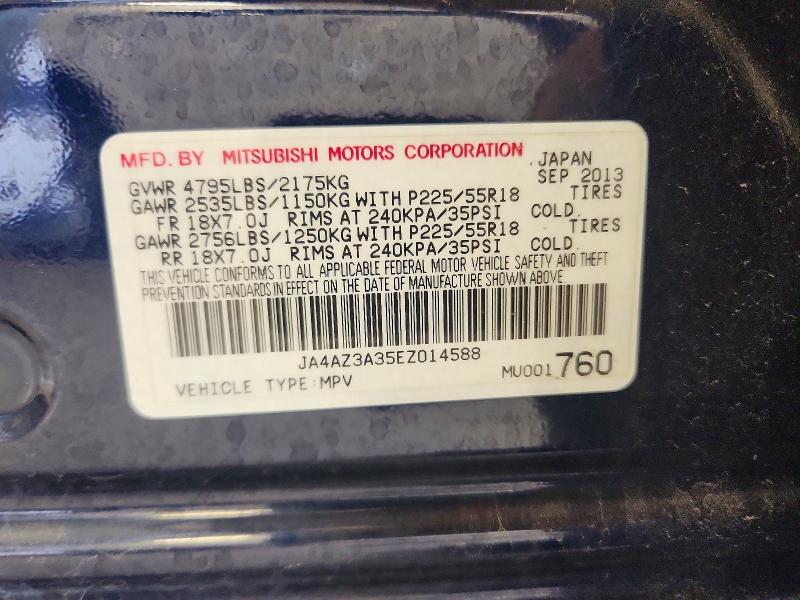 Aukcja sprzedaży 2014 Mitsubishi Outlander, vin: JA4AZ3A35EZ014588, numer aukcji: 66990176