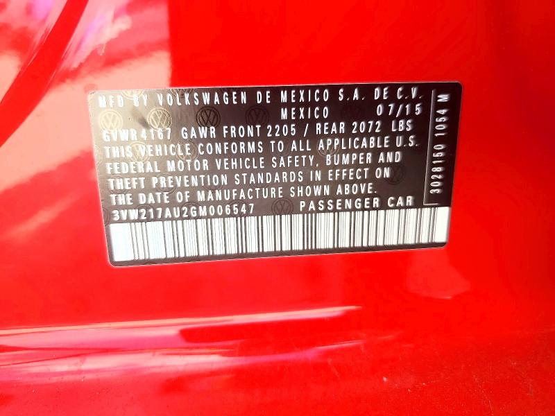 Продаж на аукціоні авто 2016 Volkswagen Golf, vin: 3VW217AU2GM006547, номер лоту: 65579776
