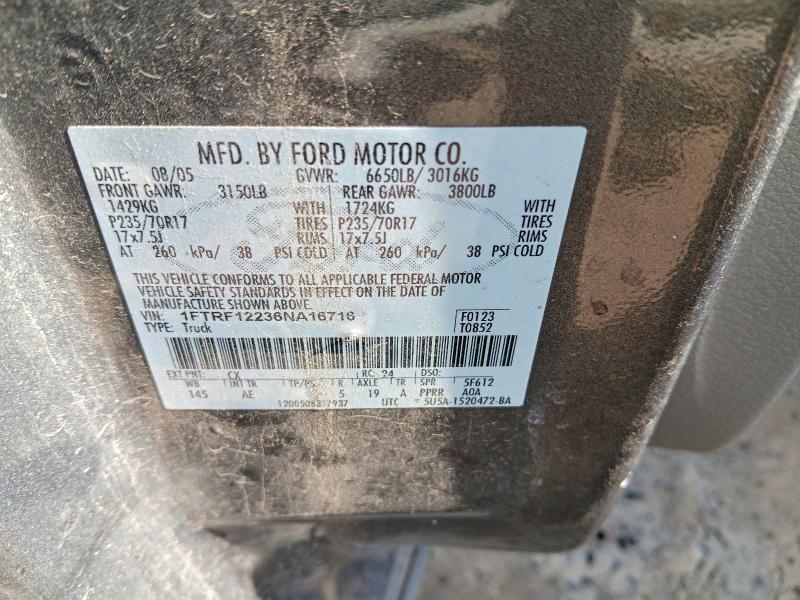 Aukcja sprzedaży 2006 Ford F150, vin: 1FTRF12236NA16716, numer aukcji: 63445846