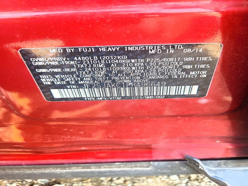 Aukcja sprzedaży 2015 Subaru Forester, vin: JF2SJAKC1FH496649, numer aukcji: 64458766