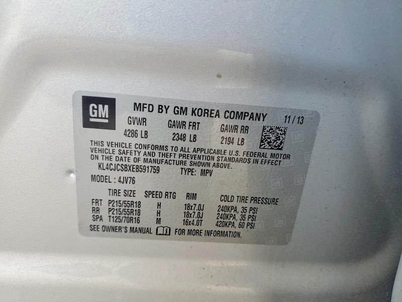 Продаж на аукціоні авто 2014 Buick Encore, vin: KL4CJCSBXEB591759, номер лоту: 65012356