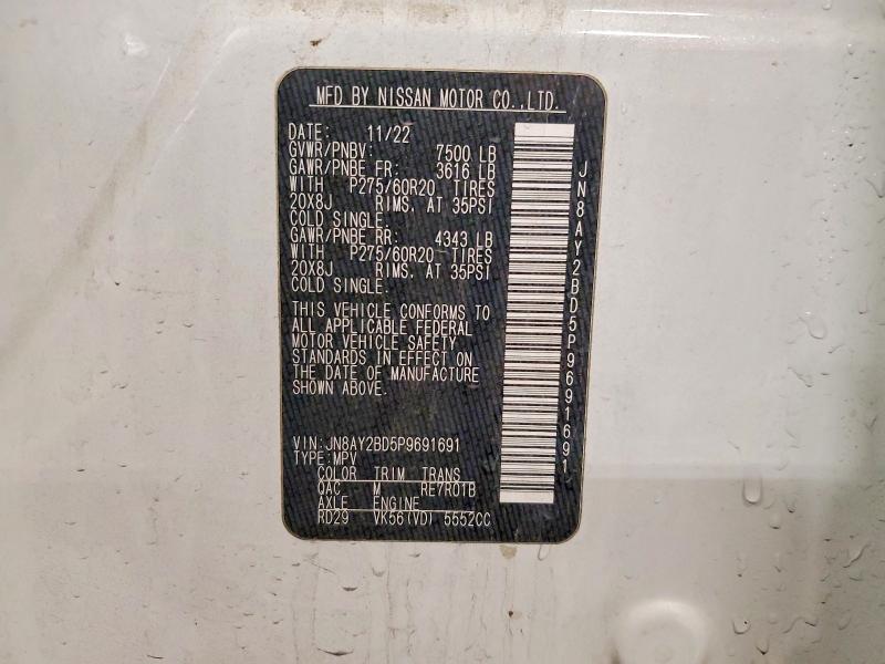 Продажа на аукционе авто 2023 Nissan Armada, vin: JN8AY2BD5P9691691, номер лота: 63897576